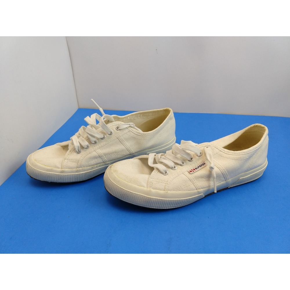 Superga White Cotu Classic Tennis Shoes Womens Size 42.5 US 10.5 Sneaker
